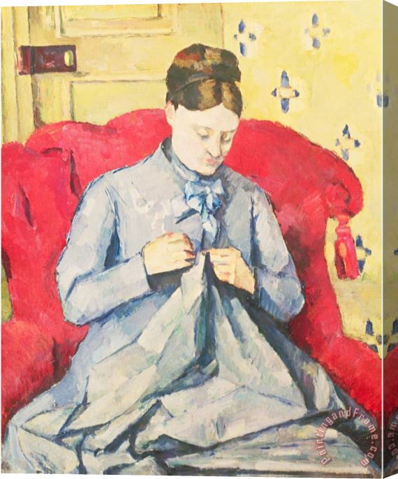 Paul Cezanne Madame Cezanne Sewing Stretched Canvas Painting / Canvas Art
