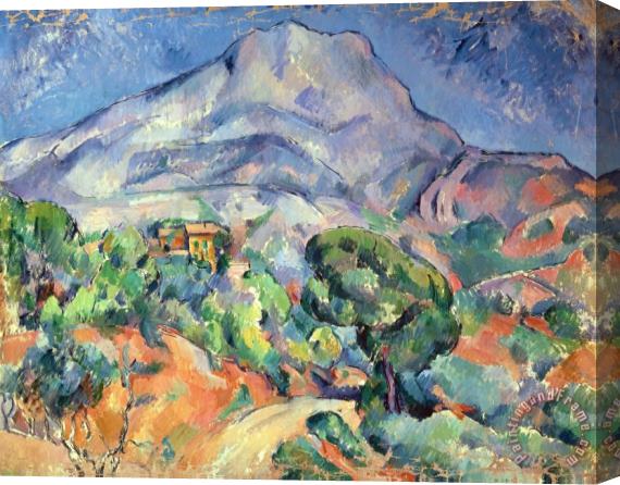 Paul Cezanne Montagne Sainte Victoire From The South West with Trees And a House Oil on Canvas Stretched Canvas Painting / Canvas Art