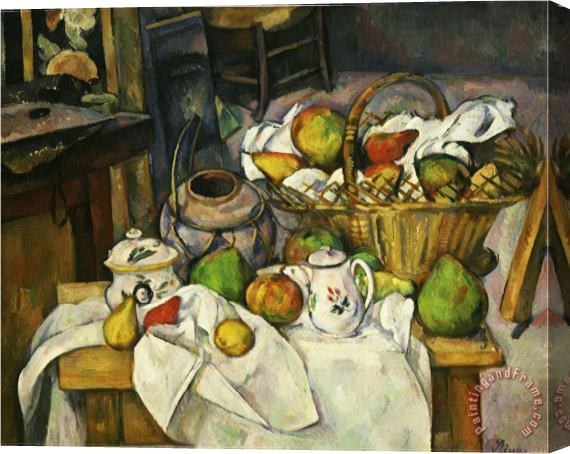 Paul Cezanne Nature Morte Au Panier 1888 90 Still Life with Basket Stretched Canvas Painting / Canvas Art