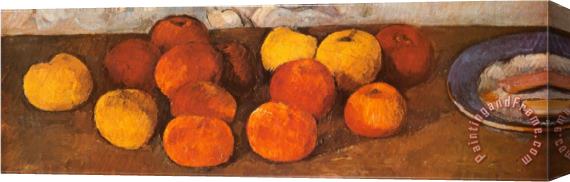 Paul Cezanne Pommes Et Biscuit Detail Stretched Canvas Print / Canvas Art