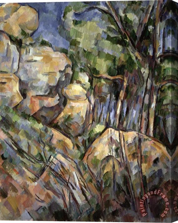 Paul Cezanne Rocks Near The Caves Below The Chateau Noir C 1904 Oil on Canvas Stretched Canvas Print / Canvas Art