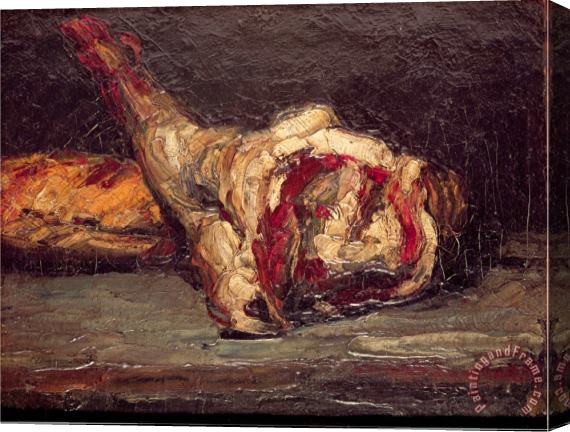 Paul Cezanne Still Life of a Leg of Mutton And Bread 1865 Stretched Canvas Painting / Canvas Art