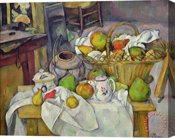 Paul Cezanne Still life with basket Stretched Canvas Print / Canvas Art