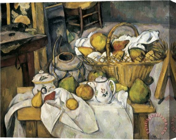 Paul Cezanne Still Life with Basket Stretched Canvas Print / Canvas Art