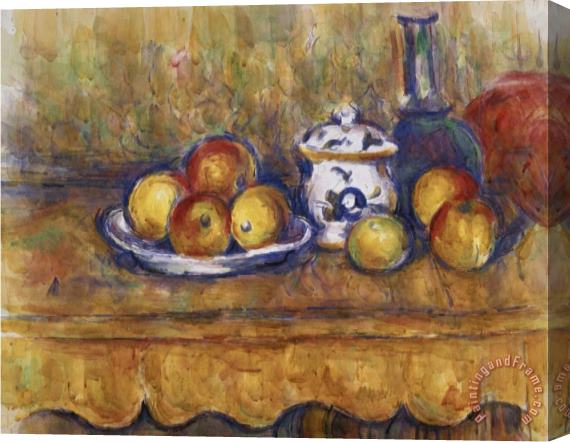 Paul Cezanne Still Life with Blue Bottle And Sugar Bowl Stretched Canvas Painting / Canvas Art