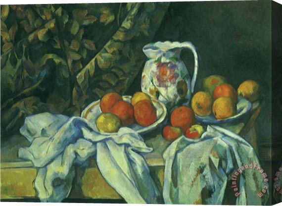 Paul Cezanne Still Life with Curtain 1899 Stretched Canvas Painting / Canvas Art