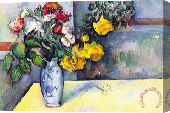 Paul Cezanne Still Life with Flowers in a Vase Stretched Canvas Print / Canvas Art