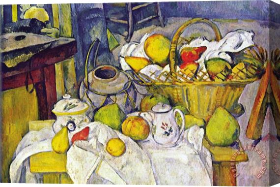Paul Cezanne Still Life with Fruit Basket Stretched Canvas Print / Canvas Art