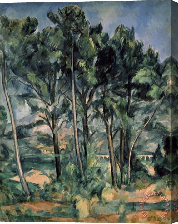 Paul Cezanne The Aqueduct Montagne Sainte Victoire Seen Through Trees Stretched Canvas Painting / Canvas Art