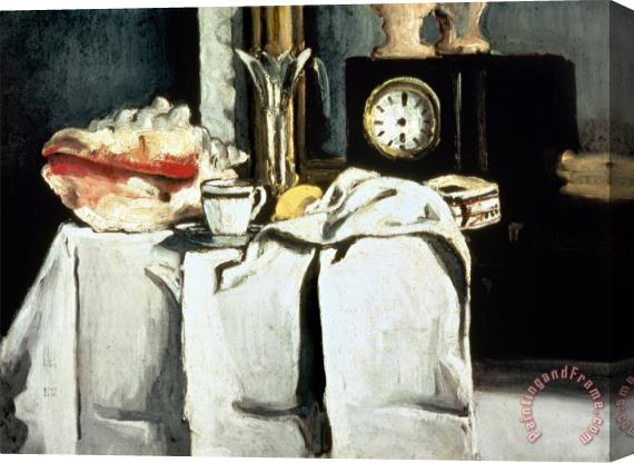 Paul Cezanne The Black Marble Clock C 1870 Oil on Canvas Stretched Canvas Painting / Canvas Art