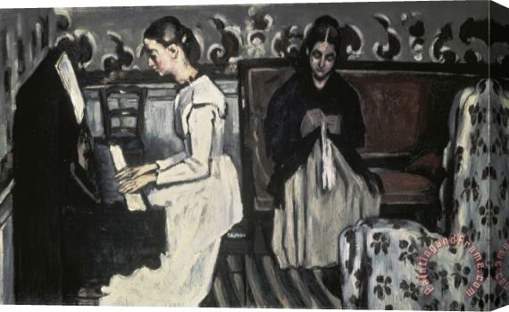 Paul Cezanne The Tannhause Overture Girl at The Piano Stretched Canvas Painting / Canvas Art