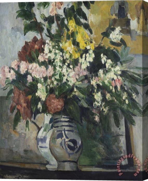 Paul Cezanne The Two Vases of Flowers Les Deux Vases De Fleurs Stretched Canvas Print / Canvas Art