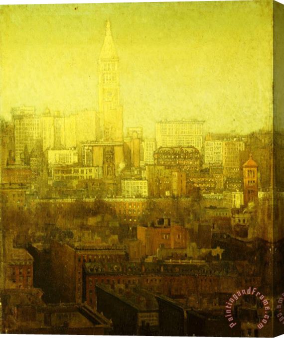 Paul Cornoyer New York Cityscape Stretched Canvas Print / Canvas Art