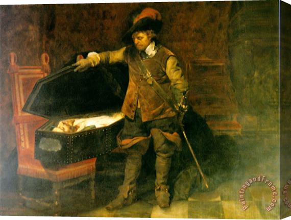 Paul Delaroche Cromwell And Charles I Stretched Canvas Painting / Canvas Art