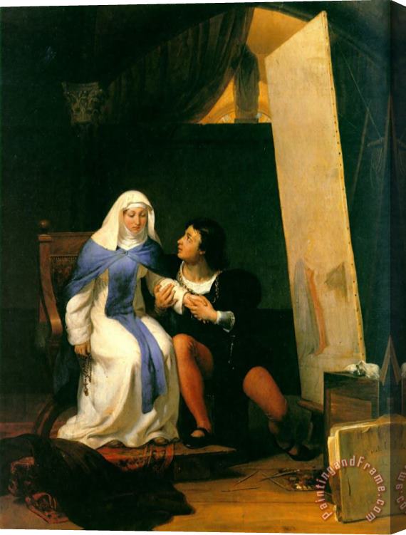 Paul Delaroche Fra Filippo Lippi Falling in Love with His Model Stretched Canvas Painting / Canvas Art