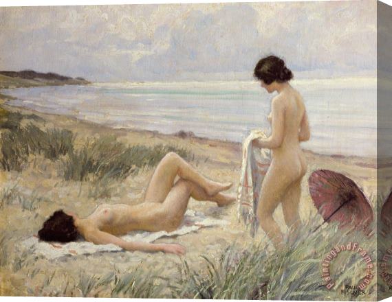 Paul Fischer Summer on the Beach Stretched Canvas Painting / Canvas Art