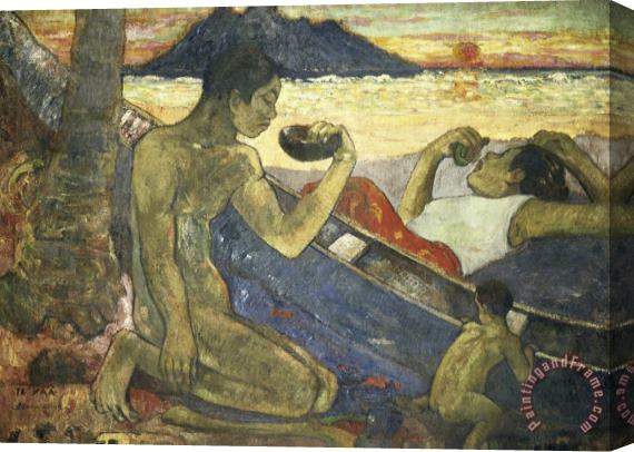 Paul Gauguin A Canoe (tahitian Family) Stretched Canvas Painting / Canvas Art