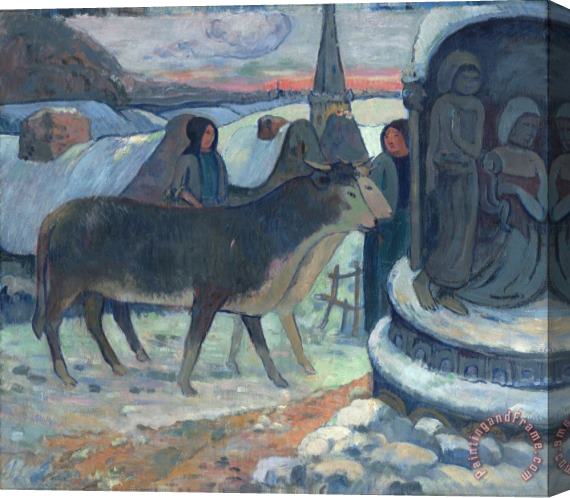 Paul Gauguin Christmas Night (the Blessing of The Oxen) Stretched Canvas Painting / Canvas Art