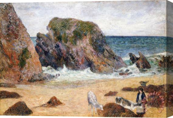Paul Gauguin Cows on The Seashore Stretched Canvas Painting / Canvas Art