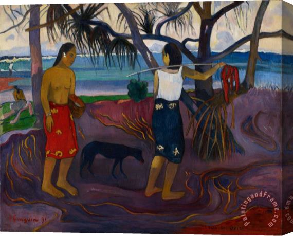 Paul Gauguin I Raro Te Oviri (under The Pandanus) Stretched Canvas Print / Canvas Art