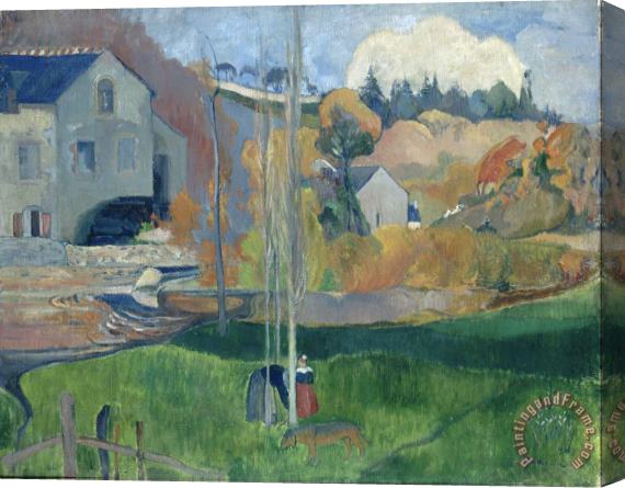 Paul Gauguin Landscape in Brittany. The David Mill Stretched Canvas Painting / Canvas Art