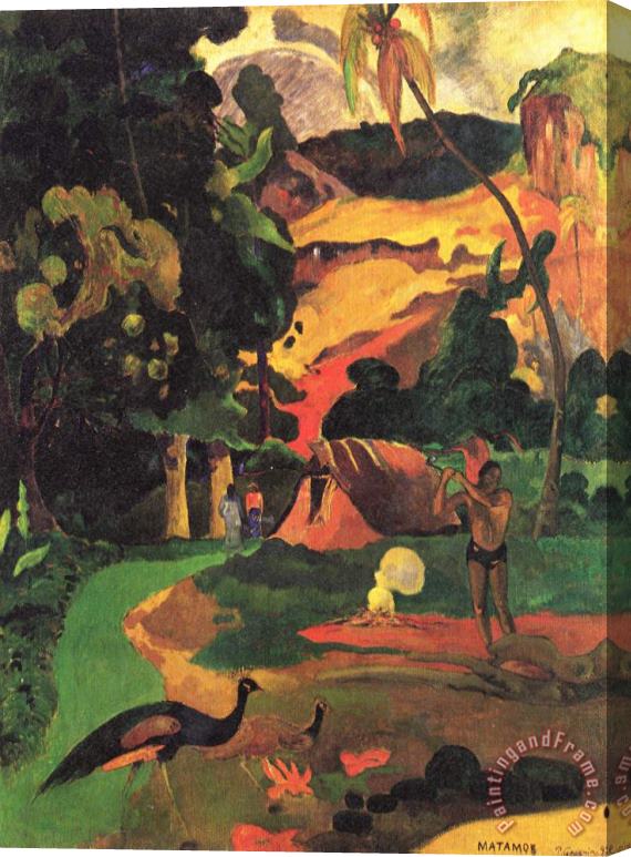 Paul Gauguin Landscape with Peacocks Stretched Canvas Painting / Canvas Art