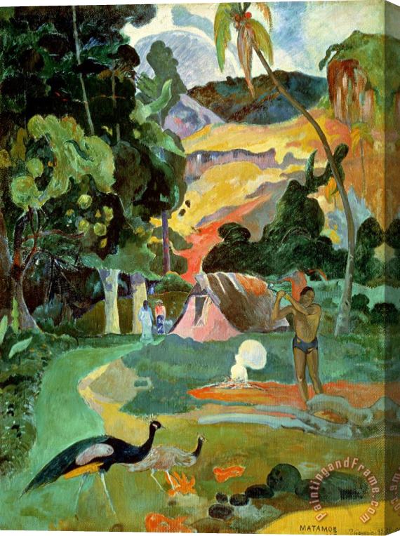 Paul Gauguin Matamoe or Landscape with Peacocks Stretched Canvas Painting / Canvas Art