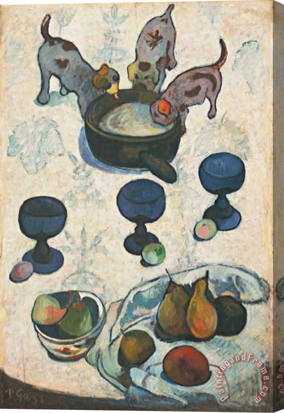 Paul Gauguin Still Life with Three Puppies Stretched Canvas Painting / Canvas Art