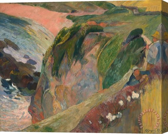 Paul Gauguin The Flageolet Player on The Cliff Stretched Canvas Print / Canvas Art