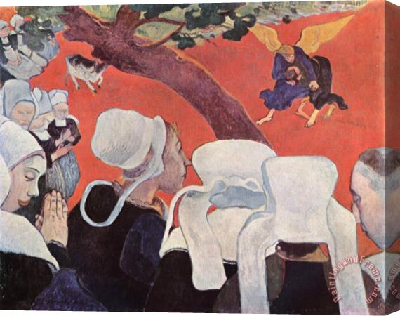 Paul Gauguin The Vision After The Sermon (jacob Wrestling with The Angel) Stretched Canvas Print / Canvas Art