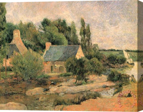 Paul Gauguin Washerwomen at Pont Aven Stretched Canvas Painting / Canvas Art