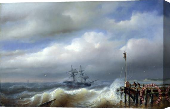 Paul Jean Clays Rough Sea in Stormy Weather Stretched Canvas Painting / Canvas Art