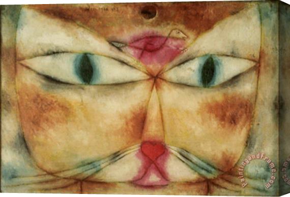 Paul Klee Cat And Bird Stretched Canvas Painting / Canvas Art