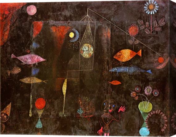 Paul Klee Fish Magic Stretched Canvas Painting / Canvas Art