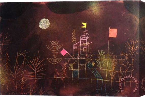 Paul Klee Flagged Pavilion Stretched Canvas Print / Canvas Art
