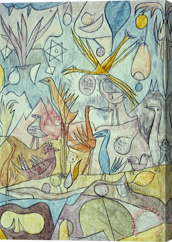 Paul Klee Flock of Birds Vogelsammlung 1917 Stretched Canvas Painting / Canvas Art