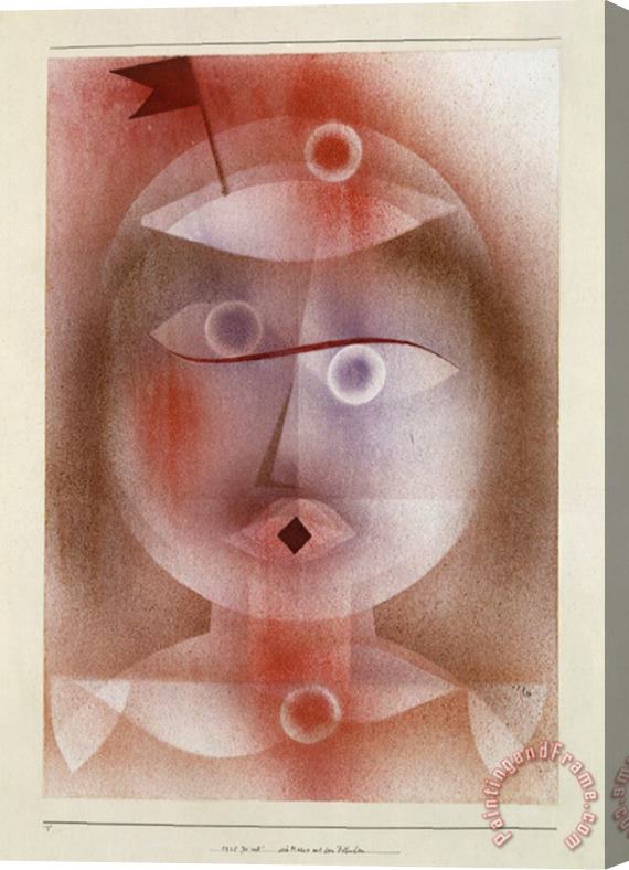 Paul Klee Mask with Flag 1925 Stretched Canvas Painting / Canvas Art