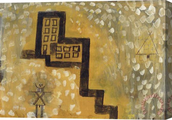 Paul Klee The House on The Hill Stretched Canvas Painting / Canvas Art