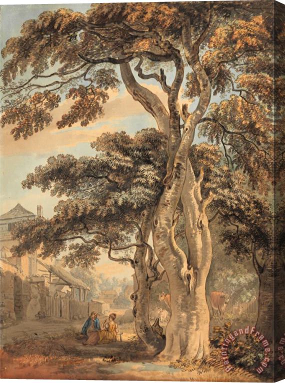 Paul Sandby Couple in a Farmyard Stretched Canvas Painting / Canvas Art