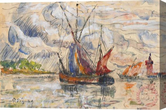Paul Signac Fishing Boats In La Rochelle Stretched Canvas Painting / Canvas Art