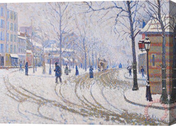 Paul Signac Snow Boulevard De Clichy Paris Stretched Canvas Print / Canvas Art