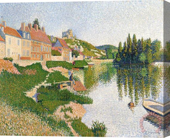 Paul Signac The River Bank Stretched Canvas Painting / Canvas Art