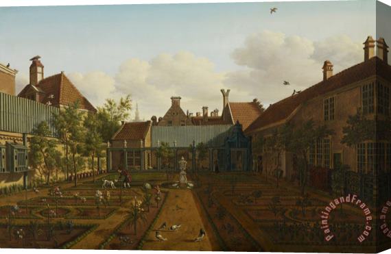 Paulus Constantin La Fargue View Of A Town House Garden In The Hague Stretched Canvas Print / Canvas Art
