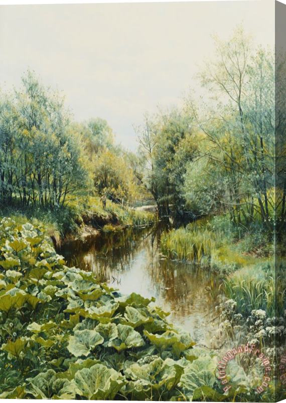 Peder Monsted Summerday At The Stream Stretched Canvas Painting / Canvas Art