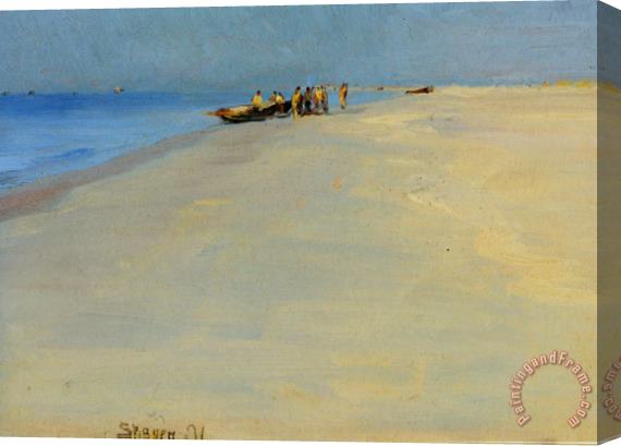 Peder Severin Kroyer Fiskere Pa Skagens Strand Stretched Canvas Print / Canvas Art