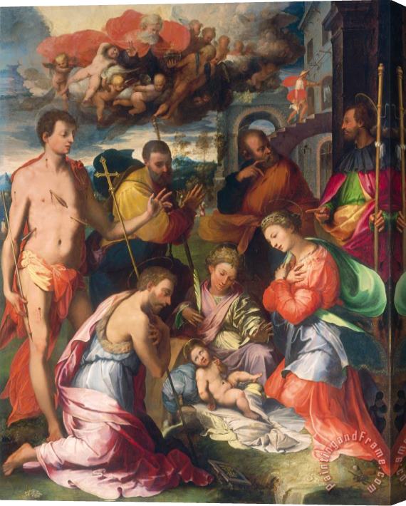 Perino del Vaga Pietro Buonaccorsi The Nativity Stretched Canvas Print / Canvas Art