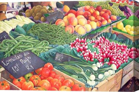 Peter Breeden Market Stall Stretched Canvas Painting / Canvas Art