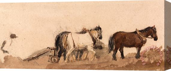 Peter de Wint Plough Horses Stretched Canvas Painting / Canvas Art