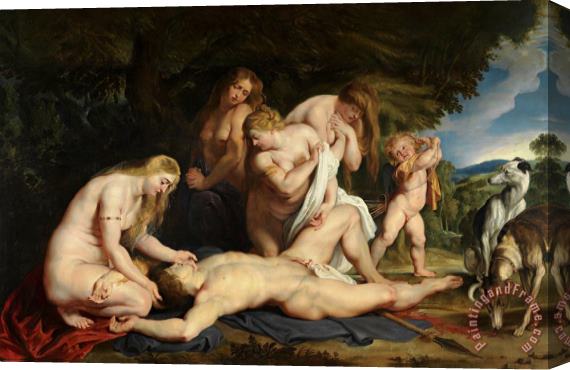 Peter Paul Rubens The Death of Adonis (with Venus, Cupid, And The Three Graces) Stretched Canvas Print / Canvas Art