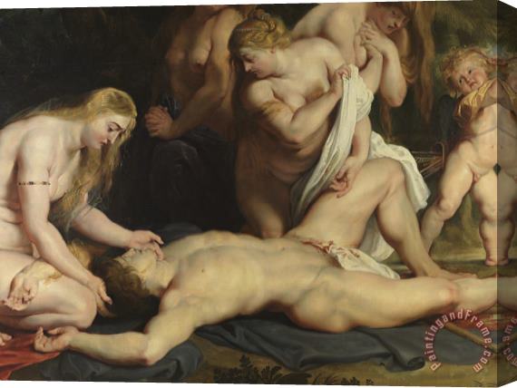 Peter Paul Rubens The Death of Adonis with Venus, Cupid, And The Three Graces, (detail) Stretched Canvas Painting / Canvas Art